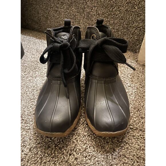 Sperry Saltwater 2-eye Leather Black Duck Boots Ankle Rain Boots Women’s Size 6 - Picture 5 of 6
